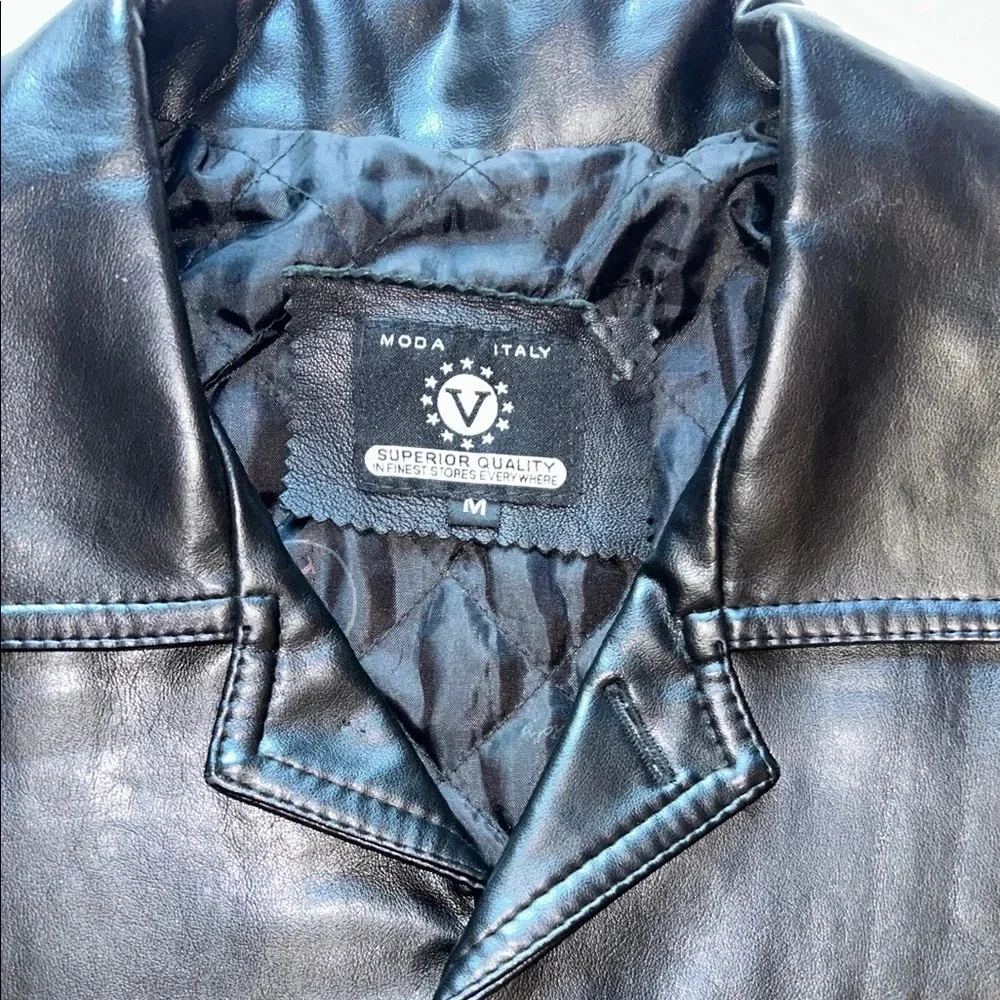 Moda Men's Classic Black Leather Jacket